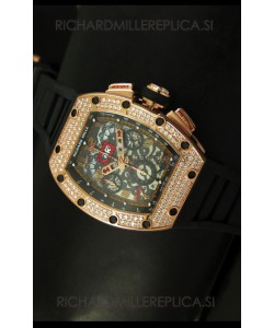 Richard Mille Filippe Massa Edition Titanium Swiss Replica Watch in Pink Gold Case